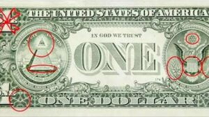 billete de un dólar reverso